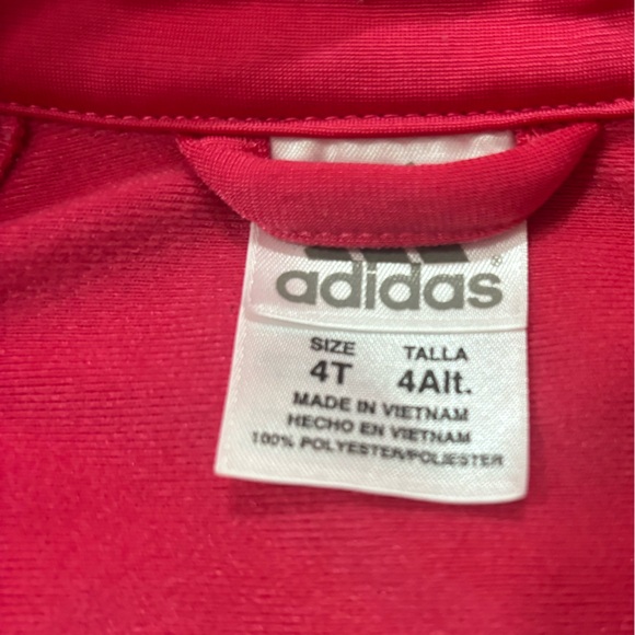 Adidas Pink Track Suit Jacket Pants Girls Size 4T Soccer - Picture 5 of 11
